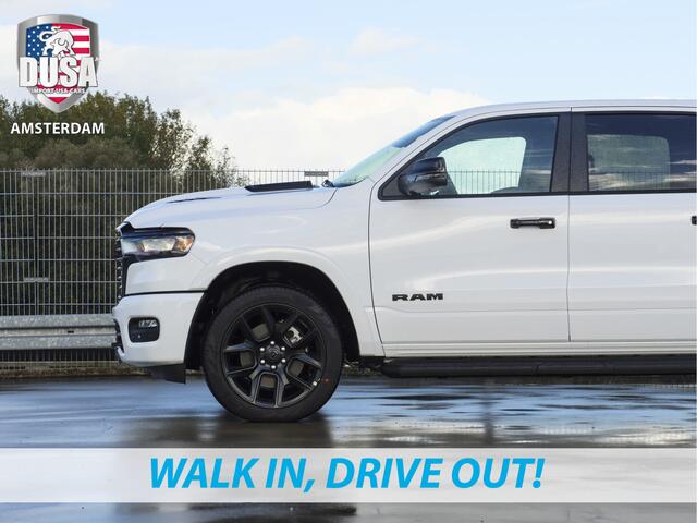 Dodge 1500 RAM Laramie | Night Edition | Crew Cab | 4X4 | 2025 Panorama | 14,4-inch Touchscreen | Passenger Display Meerprijs extra opties / Accessoires - Deksel, Backflip, Fenders, wraps, Stripings etc