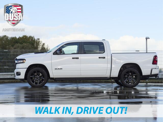 Dodge 1500 RAM Laramie | Night Edition | Crew Cab | 4X4 | 2025 Panorama | 14,4-inch Touchscreen | Passenger Display Meerprijs extra opties / Accessoires - Deksel, Backflip, Fenders, wraps, Stripings etc