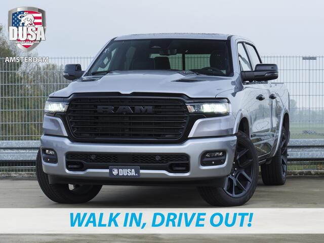Dodge 1500 RAM Laramie | Night Edition | Crew Cab | 4X4 | 2025 Panorama | Niveau regeling | 14,4-inch Touchscreen | Passenger Display Meerprijs extra opties / Accessoires - Deksel, Backflip, Fenders, wraps, Stripings etc