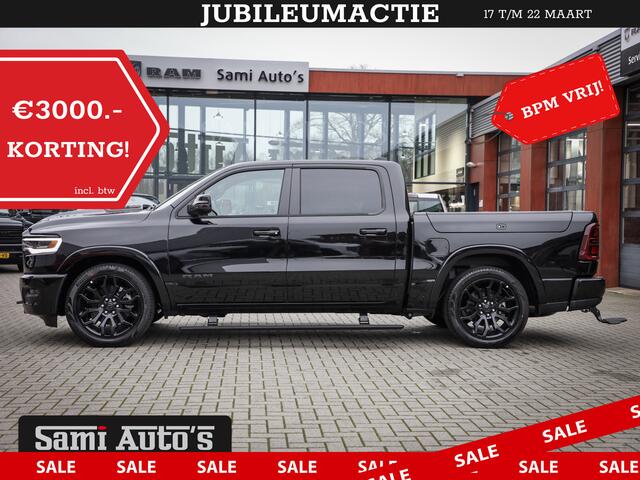 Dodge 1500 Ram LIMITED NIGHT 540PK 706 Nm HIGH OUTPUT | XB9 | MASSAGE | BOM VOL | CREW CAB | DUBBELE CABINE | GRIJSKENTEKEN | DE MEEST LUXUEUZE en BEGEERDE Pick-up VOORRAAD NR 2304 - 8540
