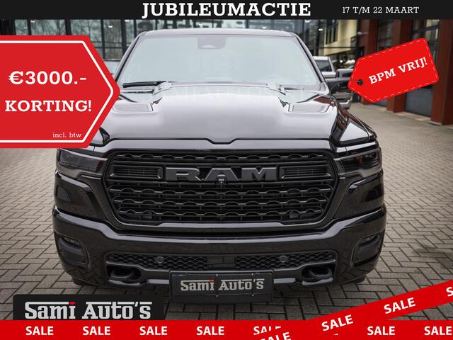 Dodge 1500 Ram LIMITED NIGHT H.O 540PK 706 Nm 2025 | XB9 | MASSAGE | BOM VOL | CREW CAB | DUBBELE CABINE | GRIJSKENTEKEN | DE MEEST LUXUEUZE en BEGEERDE Pick-up | VOORRAAD NR 2357 - 5182