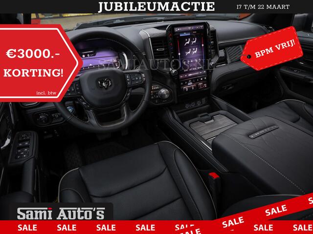 Dodge 1500 Ram LIMITED NIGHT H.O 540PK 706 Nm 2025 | XB9 | MASSAGE | BOM VOL | CREW CAB | DUBBELE CABINE | GRIJSKENTEKEN | DE MEEST LUXUEUZE en BEGEERDE Pick-up | VOORRAAD NR 2357 - 5182