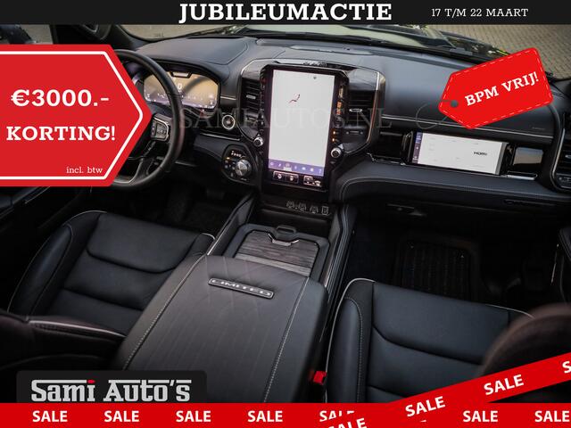 Dodge 1500 Ram LIMITED NIGHT H.O 540PK 706 Nm | XB9 | MASSAGE | BOM VOL | PWD IVORY | CREW CAB | DUBBELE CABINE | GRIJSKENTEKEN | 5 PERSOONS | DE MEEST LUXUEUZE en BEGEERDE Pick-up | VOORRAAD NR 2351 - 7478