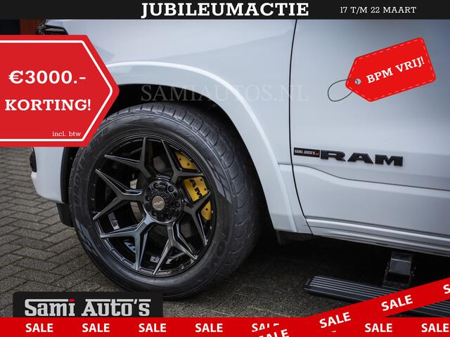 Dodge 1500 Ram LIMITED NIGHT H.O 540PK 706 Nm | XB9 | MASSAGE | BOM VOL | PWD IVORY | CREW CAB | DUBBELE CABINE | GRIJSKENTEKEN | 5 PERSOONS | DE MEEST LUXUEUZE en BEGEERDE Pick-up | VOORRAAD NR 2351 - 7478