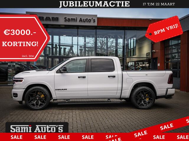 Dodge 1500 Ram LIMITED NIGHT H.O 540PK 706 Nm | XB9 | MASSAGE | BOM VOL | PWD IVORY | CREW CAB | DUBBELE CABINE | GRIJSKENTEKEN | 5 PERSOONS | DE MEEST LUXUEUZE en BEGEERDE Pick-up | VOORRAAD NR 2351 - 7478