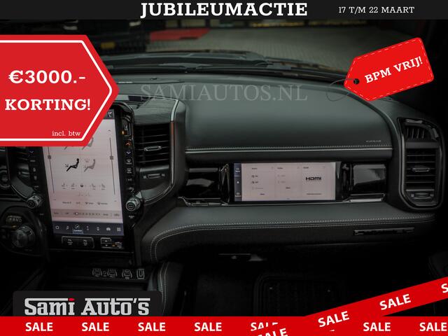 Dodge 1500 Ram LIMITED NIGHT H.O 540PK 706 Nm | XB9 | MASSAGE | BOM VOL | CREW CAB | DUBBELE CABINE | GRIJSKENTEKEN | DE MEEST LUXUEUZE en BEGEERDE Pick-up VOORRAAD NR 2355 - 5149