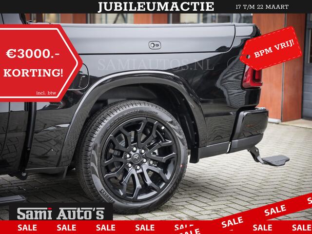 Dodge 1500 Ram LIMITED NIGHT H.O 540PK 706 Nm | XB9 | MASSAGE | BOM VOL | CREW CAB | DUBBELE CABINE | GRIJSKENTEKEN | DE MEEST LUXUEUZE en BEGEERDE Pick-up VOORRAAD NR 2355 - 5149
