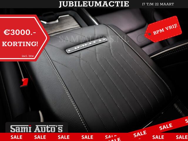 Dodge 1500 Ram LIMITED NIGHT H.O 540PK 706 Nm | XB9 | MASSAGE | BOM VOL | CREW CAB | DUBBELE CABINE | GRIJSKENTEKEN | DE MEEST LUXUEUZE en BEGEERDE Pick-up VOORRAAD NR 2355 - 5149
