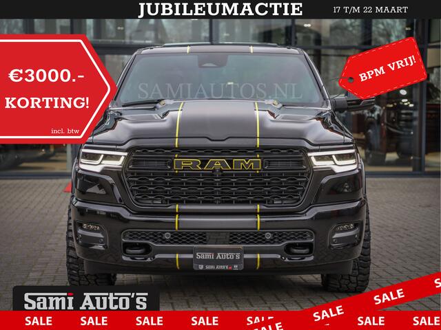 Dodge 1500 Ram LIMITED NIGHT HIGH OUTPUT | DE MEEST LUXUEUZE PICK UP | H.O 540PK 706 Nm 2025 | XB9 | MASSAGE | BOM VOL | CREW CAB | DUBBELE CABINE | GRIJSKENTEKEN | 5 PERSOONS | VOORRAAD NR 2337 - 7694