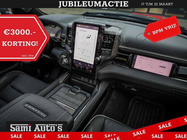Dodge 1500 Ram LIMITED NIGHT HIGH OUTPUT | DE MEEST LUXUEUZE PICK UP | H.O 540PK 706 Nm 2025 | XB9 | MASSAGE | BOM VOL | CREW CAB | DUBBELE CABINE | GRIJSKENTEKEN | 5 PERSOONS | VOORRAAD NR 2337 - 7694