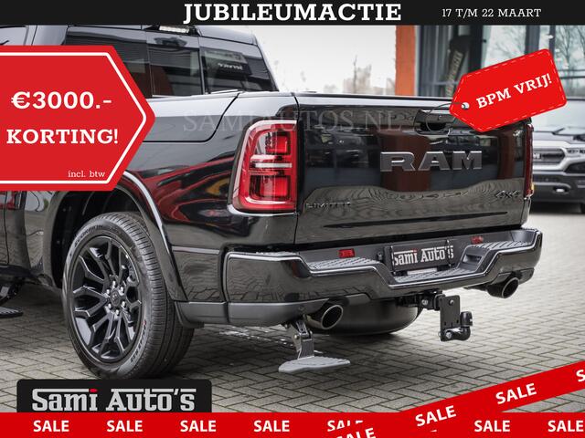 Dodge 1500 Ram LIMITED NIGHT H.O 540PK 706 Nm 2025 | XB9 | MASSAGE | BOM VOL | CREW CAB | DUBBELE CABINE | GRIJSKENTEKEN | DE MEEST LUXUEUZE en BEGEERDE Pick-up VOORRAAD NR 2330 - 7407