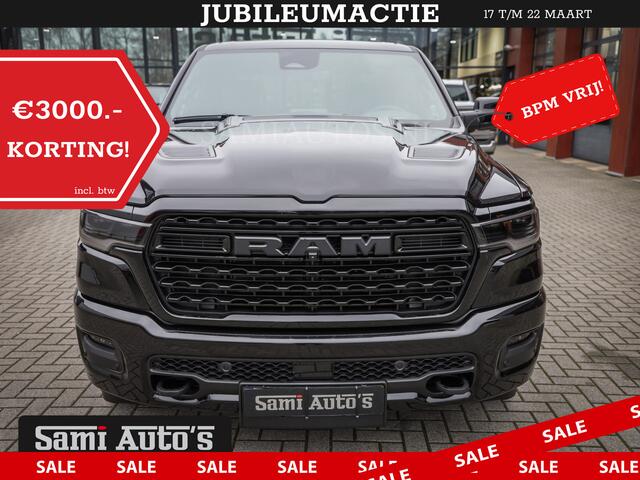Dodge 1500 Ram LIMITED DE MEEST LUXUEUZE PICK UP HIGH OUTPUT H.O 540PK 706 Nm 2025 | XB9 | MASSAGE | BOM VOL | CREW CAB | DUBBELE CABINE | GRIJSKENTEKEN | VOORRAAD NR 2300 - 7689