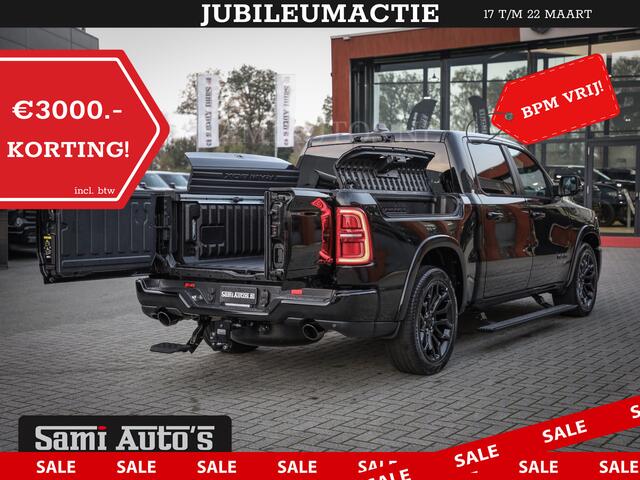 Dodge 1500 Ram LIMITED DE MEEST LUXUEUZE PICK UP HIGH OUTPUT H.O 540PK 706 Nm 2025 | XB9 | MASSAGE | BOM VOL | CREW CAB | DUBBELE CABINE | GRIJSKENTEKEN | VOORRAAD NR 2300 - 7689