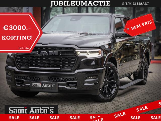 Dodge 1500 Ram LIMITED DE MEEST LUXUEUZE PICK UP HIGH OUTPUT H.O 540PK 706 Nm 2025 | XB9 | MASSAGE | BOM VOL | CREW CAB | DUBBELE CABINE | GRIJSKENTEKEN | VOORRAAD NR 2300 - 7689