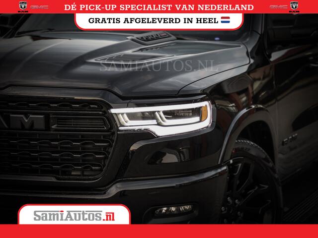 Dodge 1500 Ram LIMITED NIGHT HIGH OUTPUT H.O 540PK 706 Nm 2025 | XB9 | MASSAGE | BOM VOL | CREW CAB | DUBBELE CABINE | GRIJSKENTEKEN | DE MEEST LUXUEUZE en BEGEERDE Pick-up VOORRAAD NR 2324 - 5142