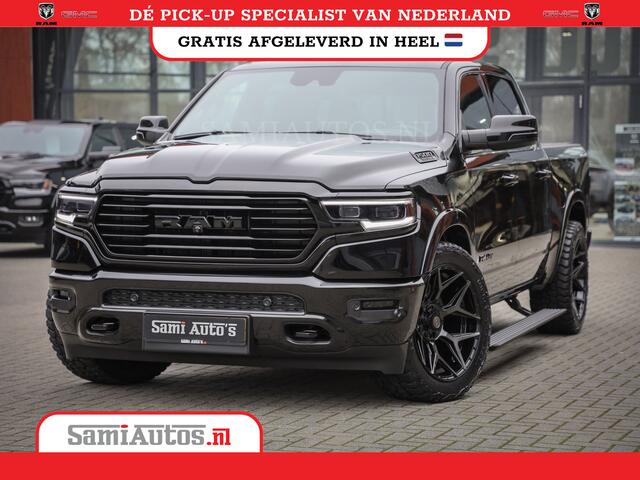 Dodge 1500 RAM LONGHORN| BLACK OPS | HUD & VIRTUAL | PRIJS MET LPG + HEAD UP ADG + DEKSEL + PANORAMADAK GWJ + LUCHTVERING SER + BOM VOL | LIMITED LONGHORN® | CREW CAB | DUBBELE CABINE | 5,7L V8 HEMI 402 PK 4X4 | 5 PERSOONS | GRIJSKENTEKEN | VOORRAAD NR 2185 - 9547