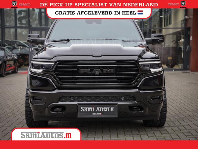 Dodge 1500 RAM LONGHORN| BLACK OPS | HUD & VIRTUAL | PRIJS MET LPG + HEAD UP ADG + DEKSEL + PANORAMADAK GWJ + LUCHTVERING SER + BOM VOL | LIMITED LONGHORN® | CREW CAB | DUBBELE CABINE | 5,7L V8 HEMI 402 PK 4X4 | 5 PERSOONS | GRIJSKENTEKEN | VOORRAAD NR 2185 - 9547
