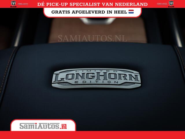 Dodge 1500 RAM LONGHORN| BLACK OPS | HUD & VIRTUAL | PRIJS MET LPG + HEAD UP ADG + DEKSEL + PANORAMADAK GWJ + LUCHTVERING SER + BOM VOL | LIMITED LONGHORN® | CREW CAB | DUBBELE CABINE | 5,7L V8 HEMI 402 PK 4X4 | 5 PERSOONS | GRIJSKENTEKEN | VOORRAAD NR 2185 - 9547