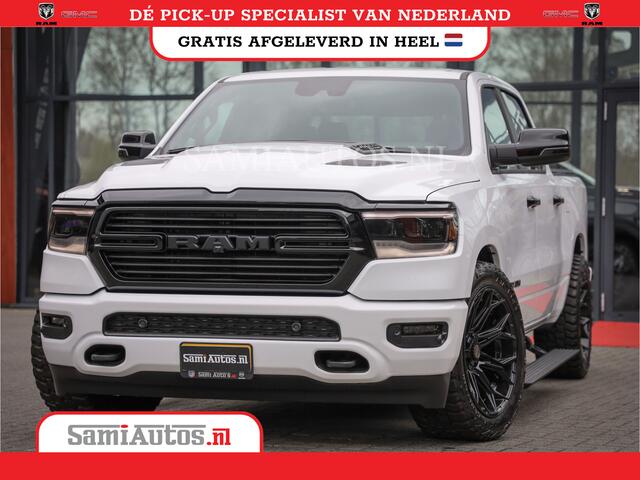 Dodge 1500 Ram LARAMIE NIGHT | NIEUW! BMP VRIJ | PANORAMA | LPG | HUD | VIRTUAL | LUCHTVERING | 360CAM | DODE HOEK | 5.7 V8 HEMI 402PK 4x4 | CREWCAB 5 PERSOONS | GRIJSKENTEKEN | VOORRAAD NR 2147 - 4802