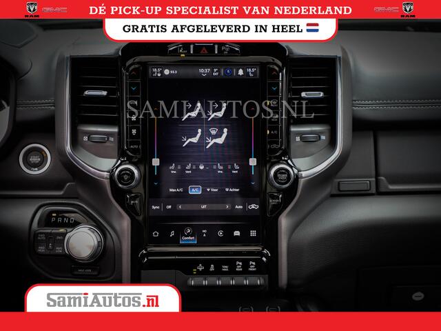 Dodge 1500 Ram LARAMIE NIGHT | NIEUW! BMP VRIJ | PANORAMA | LPG | HUD | VIRTUAL | LUCHTVERING | 360CAM | DODE HOEK | 5.7 V8 HEMI 402PK 4x4 | CREWCAB 5 PERSOONS | GRIJSKENTEKEN | VOORRAAD NR 2147 - 4802