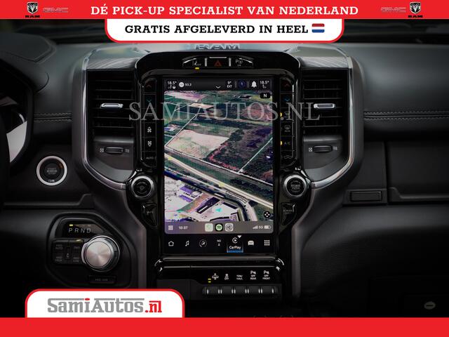 Dodge 1500 Ram LARAMIE NIGHT | NIEUW! BMP VRIJ | PANORAMA | LPG | HUD | VIRTUAL | LUCHTVERING | 360CAM | DODE HOEK | 5.7 V8 HEMI 402PK 4x4 | CREWCAB 5 PERSOONS | GRIJSKENTEKEN | VOORRAAD NR 2147 - 4802