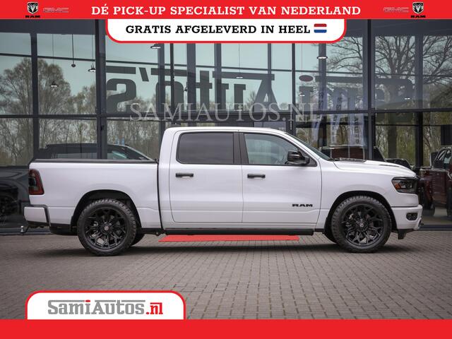 Dodge 1500 Ram LARAMIE NIGHT | NIEUW! BMP VRIJ | PANORAMA | LPG | HUD | VIRTUAL | LUCHTVERING | 360CAM | DODE HOEK | 5.7 V8 HEMI 402PK 4x4 | CREWCAB 5 PERSOONS | GRIJSKENTEKEN | VOORRAAD NR 2147 - 4802