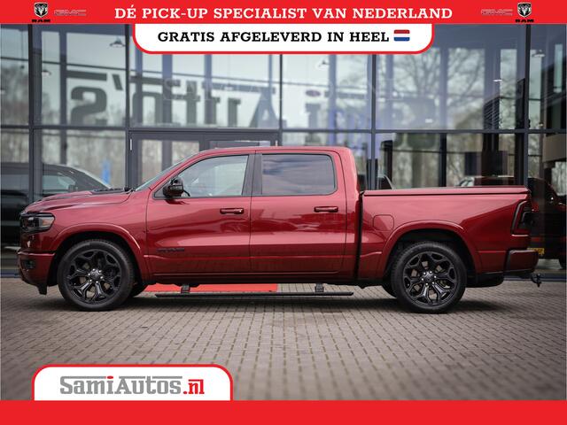 Dodge 1500 Ram 5.7 V8 LIMITED | LUCHTVERING | DIGI CLUSTER | HUD | DIGI BINNENSPIEGEL | MULTI TAILGATE | NIGHT SPORT | LPG | NIGHT SPORT | KOELING/ VERWARMING | DELMONICO RED | Zeer mooie RAM limited met alle opties die er te verkrijgen zijn op de limited | Dubbele 