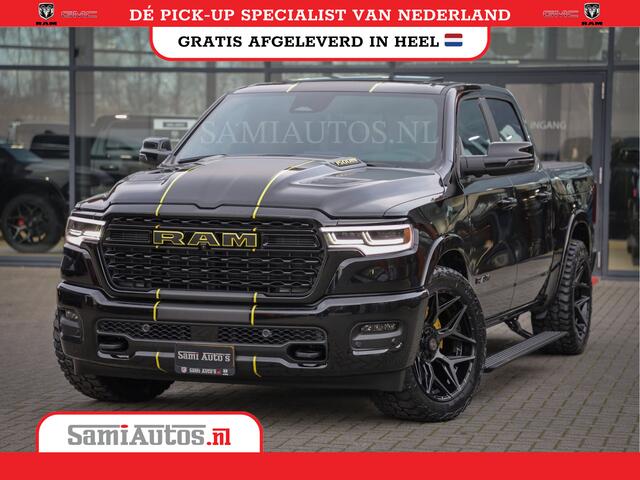 Dodge 1500 Ram LIMITED NIGHT HIGH OUTPUT | H.O 540PK 706 Nm 2025 | XB9 | MASSAGE | BOM VOL | CREW CAB | DUBBELE CABINE | GRIJSKENTEKEN | 5 PERSOONS | DE MEEST LUXUEUZE PICK UP | VOORRAAD NR 2384 - 5408