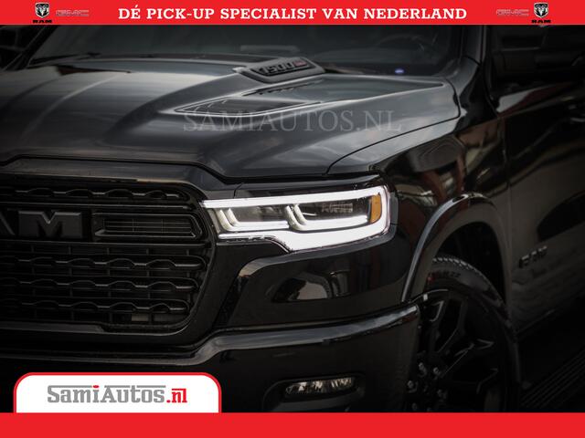 Dodge 1500 Ram Limited Night High Output 540HP 706Nm | Massage + Full Option | De Meest Luxe en Volle Pick-Up in zijn Klasse | Comfortabele Dubbele Cabine met Royale 5 Zitplaatsen | BPM vrij | Nu Leverbaar uit Voorraad | Voorraad Nr 2338 - 5404
