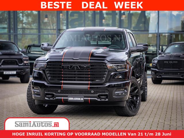 Dodge 1500 RAM Night Premium | Full Option | De Meest Luxe Pick-Up in zijn Klasse | Comfortabele Dubbele Cabine met Royale 5 Zitplaatsen | BPM vrij | Nu Leverbaar uit Voorraad | Voorraad Nr 2283 - 3326