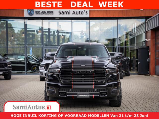 Dodge 1500 RAM Night Premium | Full Option | De Meest Luxe Pick-Up in zijn Klasse | Comfortabele Dubbele Cabine met Royale 5 Zitplaatsen | BPM vrij | Nu Leverbaar uit Voorraad | Voorraad Nr 2283 - 3326