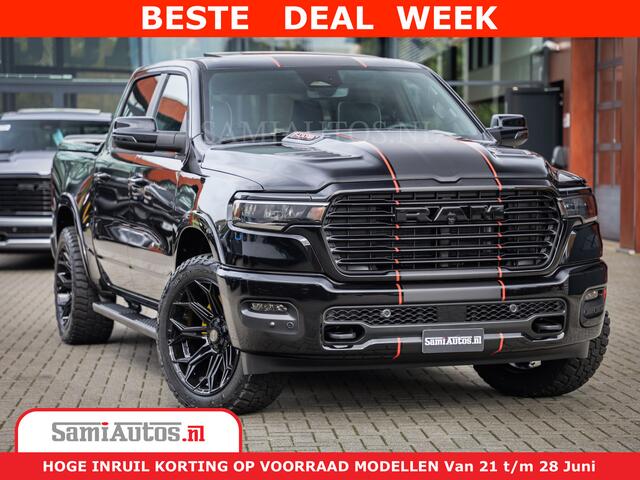 Dodge 1500 RAM Night Premium | Full Option | De Meest Luxe Pick-Up in zijn Klasse | Comfortabele Dubbele Cabine met Royale 5 Zitplaatsen | BPM vrij | Nu Leverbaar uit Voorraad | Voorraad Nr 2283 - 3326