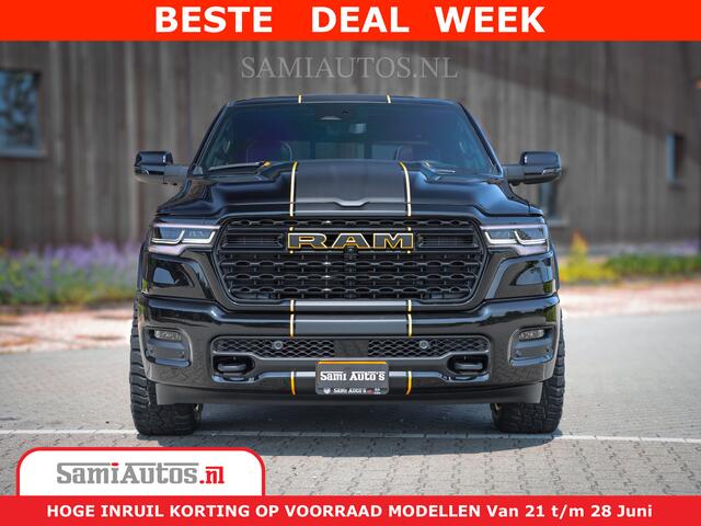 Dodge 1500 Ram Limited Night High Output 540HP 706Nm | Massage + Full Option | De Meest Luxe en Volle Pick-Up in zijn Klasse | Comfortabele Dubbele Cabine met Royale 5 Zitplaatsen | BPM vrij | Nu Leverbaar uit Voorraad | Voorraad Nr 2324 - 5142