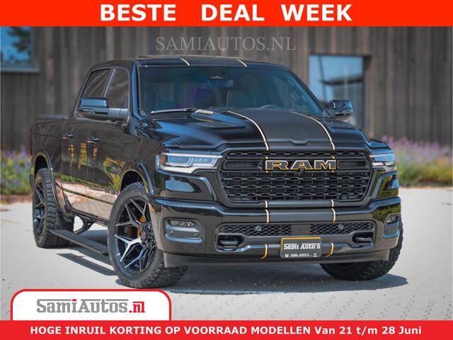 Dodge 1500 Ram Limited Night High Output 540HP 706Nm | Massage + Full Option | De Meest Luxe en Volle Pick-Up in zijn Klasse | Comfortabele Dubbele Cabine met Royale 5 Zitplaatsen | BPM vrij | Nu Leverbaar uit Voorraad | Voorraad Nr 2324 - 5142