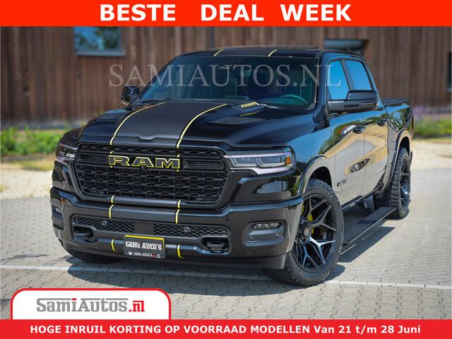 Dodge 1500 Ram Limited Night H.O 540HP 706Nm | Massage + Full Option | De Meest Luxe en Volle Pick-Up in zijn Klasse | Comfortabele Dubbele Cabine met Royale 5 Zitplaatsen | BPM vrij | Nu Leverbaar uit Voorraad | Voorraad Nr 2338 - 5404