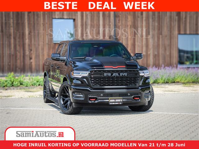 Dodge 1500 Ram Limited Night High Output 540HP 706Nm | Massage + Full Option | De Meest Luxe en Volle Pick-Up in zijn Klasse | Comfortabele Dubbele Cabine met Royale 5 Zitplaatsen | BPM vrij | Nu Leverbaar uit Voorraad | Voorraad Nr 2334 - 5409
