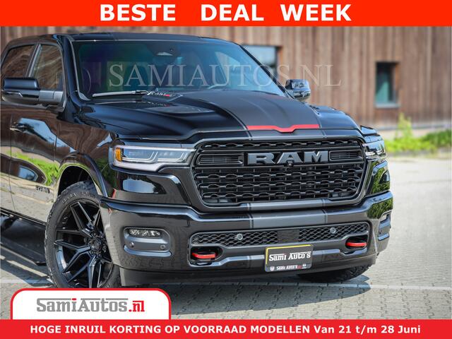 Dodge 1500 Ram Limited Night High Output 540HP 706Nm | Massage + Full Option | De Meest Luxe en Volle Pick-Up in zijn Klasse | Comfortabele Dubbele Cabine met Royale 5 Zitplaatsen | BPM vrij | Nu Leverbaar uit Voorraad | Voorraad Nr 2334 - 5409