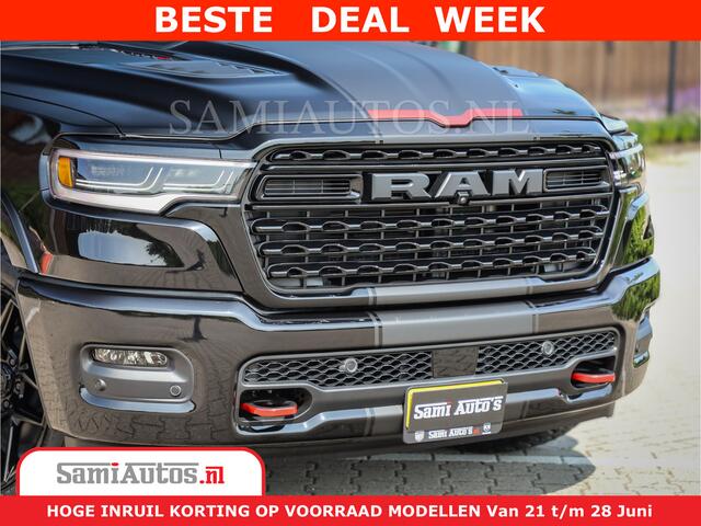 Dodge 1500 Ram Limited Night High Output 540HP 706Nm | Massage + Full Option | De Meest Luxe en Volle Pick-Up in zijn Klasse | Comfortabele Dubbele Cabine met Royale 5 Zitplaatsen | BPM vrij | Nu Leverbaar uit Voorraad | Voorraad Nr 2334 - 5409