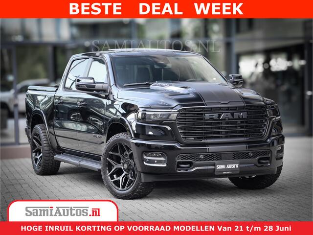 Dodge 1500 RAM Laramie Night | Face Lift | 420Pk 636 Nn | Extra Groot Scherm + Passagiers Scherm | Comfortabele Dubbele Cabine met Royale 5 Zitplaatsen | BPM vrij | Nu Leverbaar uit Voorraad | Voorraad Nr 2220 - 5039