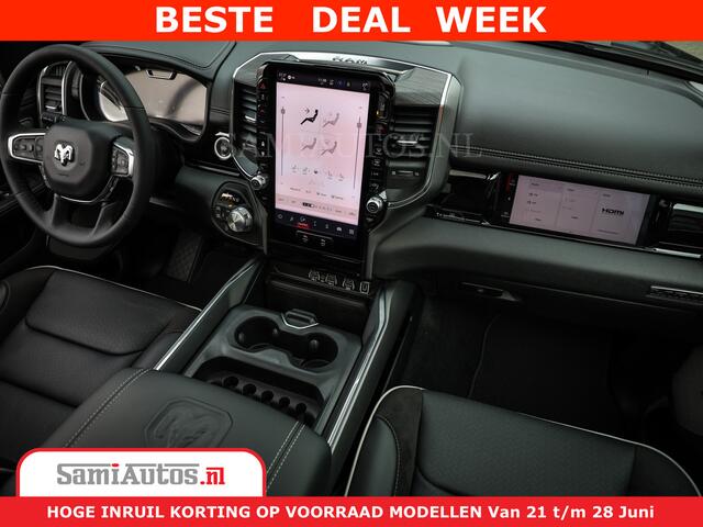 Dodge 1500 RAM Laramie Night | Face Lift | 420Pk 636 Nn | Extra Groot Scherm + Passagiers Scherm | Comfortabele Dubbele Cabine met Royale 5 Zitplaatsen | BPM vrij | Nu Leverbaar uit Voorraad | Voorraad Nr 2220 - 5039