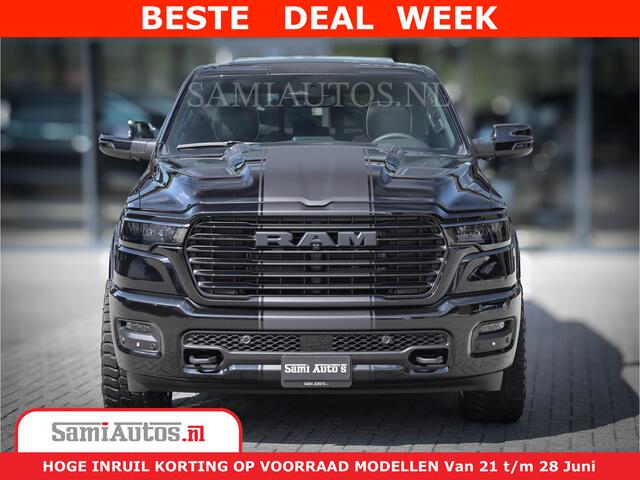 Dodge 1500 RAM Laramie Night | Face Lift | 420Pk 636 Nn | Extra Groot Scherm + Passagiers Scherm | Comfortabele Dubbele Cabine met Royale 5 Zitplaatsen | BPM vrij | Nu Leverbaar uit Voorraad | Voorraad Nr 2220 - 5039