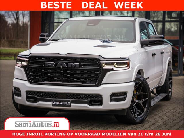 Dodge 1500 Ram Limited Night High Output 540HP 706Nm | Massage + Full Option | De Meest Luxe en Volle Pick-Up in zijn Klasse | Comfortabele Dubbele Cabine met Royale 5 Zitplaatsen | BPM vrij | Nu Leverbaar uit Voorraad | Voorraad Nr 2352 - 7649