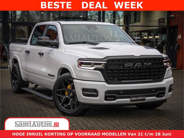 Dodge 1500 Ram Limited Night High Output 540HP 706Nm | Massage + Full Option | De Meest Luxe en Volle Pick-Up in zijn Klasse | Comfortabele Dubbele Cabine met Royale 5 Zitplaatsen | BPM vrij | Nu Leverbaar uit Voorraad | Voorraad Nr 2352 - 7649