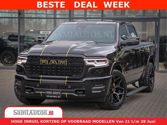 Dodge 1500 Ram Limited Night High Output 540HP 706Nm | Massage + Full Option | De Meest Luxe en Volle Pick-Up in zijn Klasse | Comfortabele Dubbele Cabine met Royale 5 Zitplaatsen | BPM vrij | Nu Leverbaar uit Voorraad | Voorraad Nr 2332 - 5179