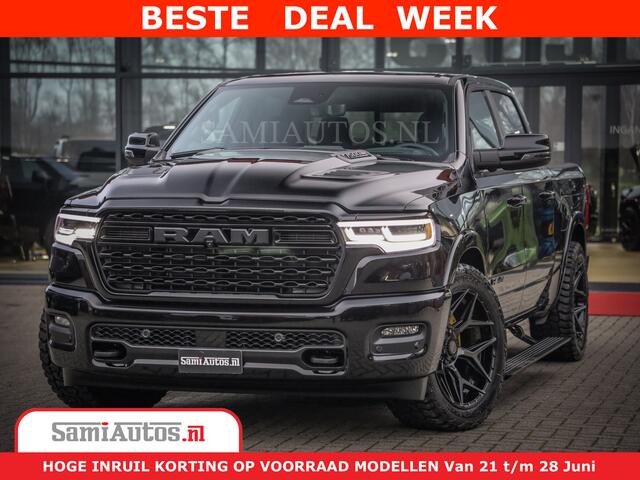 Dodge 1500 Ram Limited Night High Output 540HP 706Nm | Massage + Full Option | De Meest Luxe en Volle Pick-Up in zijn Klasse | Comfortabele Dubbele Cabine met Royale 5 Zitplaatsen | BPM vrij | Nu Leverbaar uit Voorraad | Voorraad Nr 2348 - 5158