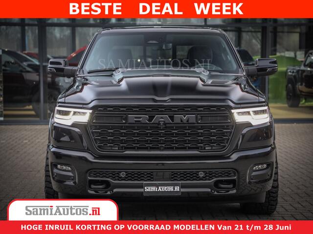 Dodge 1500 Ram Limited Night High Output 540HP 706Nm | Massage + Full Option | De Meest Luxe en Volle Pick-Up in zijn Klasse | Comfortabele Dubbele Cabine met Royale 5 Zitplaatsen | BPM vrij | Nu Leverbaar uit Voorraad | Voorraad Nr 2348 - 5158
