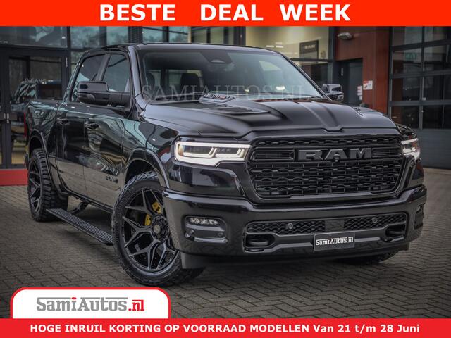 Dodge 1500 Ram Limited Night High Output 540HP 706Nm | Massage + Full Option | De Meest Luxe en Volle Pick-Up in zijn Klasse | Comfortabele Dubbele Cabine met Royale 5 Zitplaatsen | BPM vrij | Nu Leverbaar uit Voorraad | Voorraad Nr 2348 - 5158