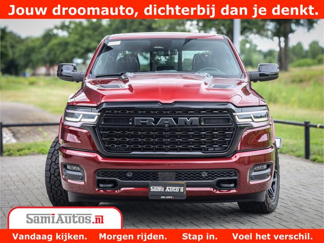 Dodge 1500 Ram Limited Night H.O 540HP 706Nm | Massage + Full Option | De Meest Luxe en Volle Pick-Up in zijn Klasse | Comfortabele Dubbele Cabine met Royale 5 Zitplaatsen | BPM vrij | Nu Leverbaar uit Voorraad | Voorraad Nr 2302 - 7425