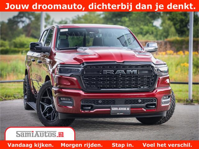Dodge 1500 Ram Limited Night H.O 540HP 706Nm | Massage + Full Option | De Meest Luxe en Volle Pick-Up in zijn Klasse | Comfortabele Dubbele Cabine met Royale 5 Zitplaatsen | BPM vrij | Nu Leverbaar uit Voorraad | Voorraad Nr 2302 - 7425
