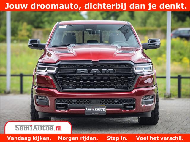 Dodge 1500 Ram Limited Night H.O 540HP 706Nm | Massage + Full Option | De Meest Luxe en Volle Pick-Up in zijn Klasse | Comfortabele Dubbele Cabine met Royale 5 Zitplaatsen | BPM vrij | Nu Leverbaar uit Voorraad | Voorraad Nr 2302 - 7425